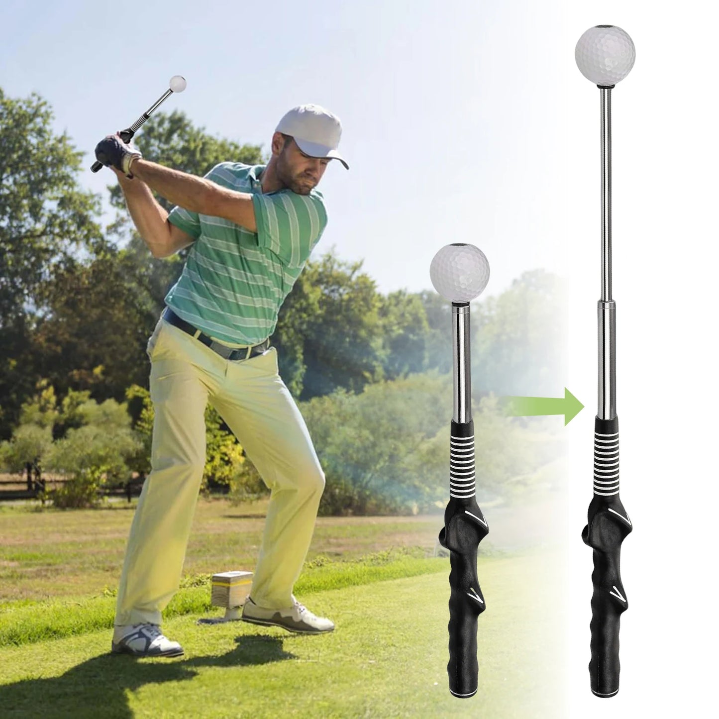 Retractable Golf Swing Trainer